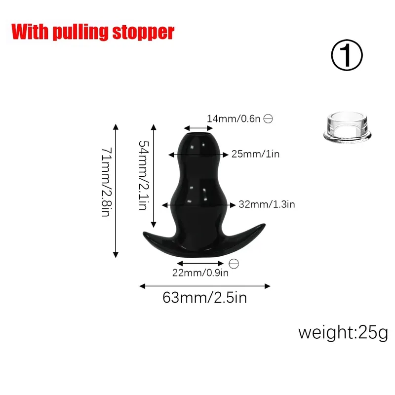 Purple TPE Hollow Tunnel Butt Plug Set - Graduated Open Anal Stretcher Plugs Flexible Sex Toy para sa Mga Lalaki at Babae — image 13