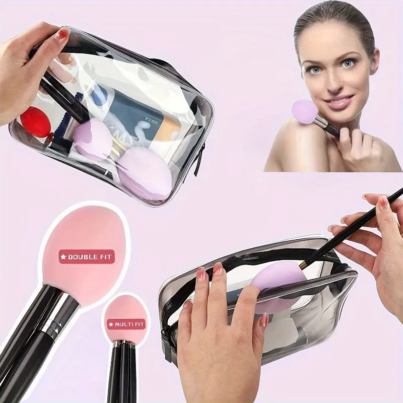 Silicone Makeup Brush Covers for Travel A Storage & Organizer Case for Brushes To Protect Makeup Bag — image 5