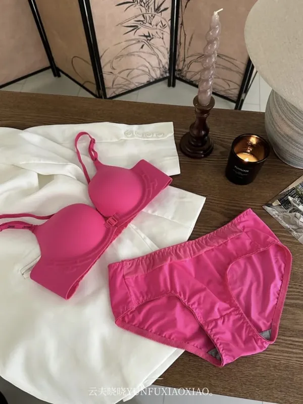 프론트 클로저 백리스 란제리 세트, 작은 가슴 집결 방지 처짐 향상 편안하고 와이어 프리 브라 세트. — image 5