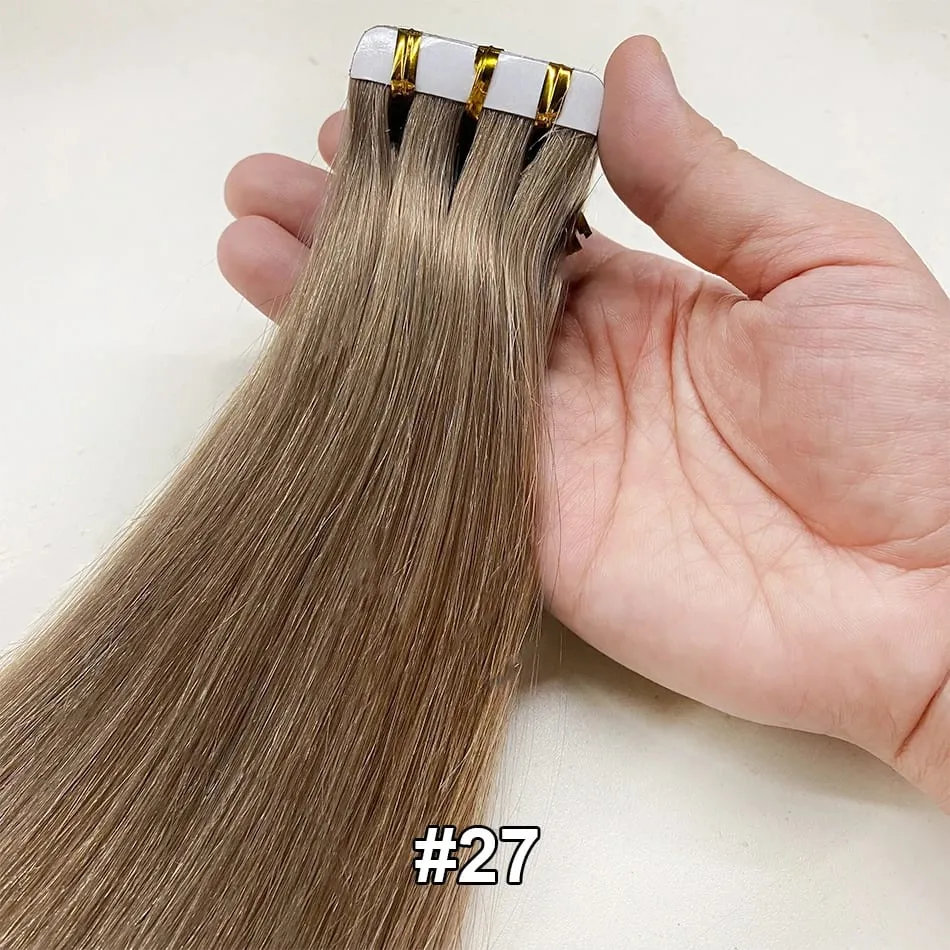 Luckinghair Wholesale 100% Virgin Double Drawn Straight Invisible Human Hair Tape in Extensions Wave Style — image 19