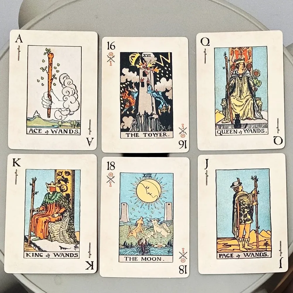 RWS Playing Card Deck: 9*6cm 78-Card Poker Deck Illustrated with RWS Images Combines Tarot and Playing Cards Double-embossed — image 5