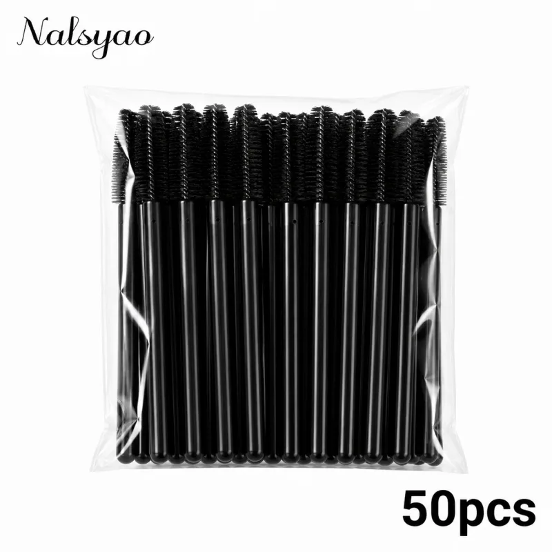 50 Pcs Disposable Silicone Mascara Stick Applicator Eyelash Extension Makeup Tools Eye Eyelashes Brushes Lash Makeup Brush — image 8