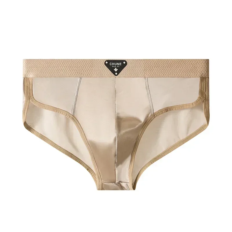 1/3PCS Men's Briefs Ice Silk Satin-like Briefs Men's Underpants Summer Breathable Quick Drying Panties Sexy U Pouch Underwear — image 24
