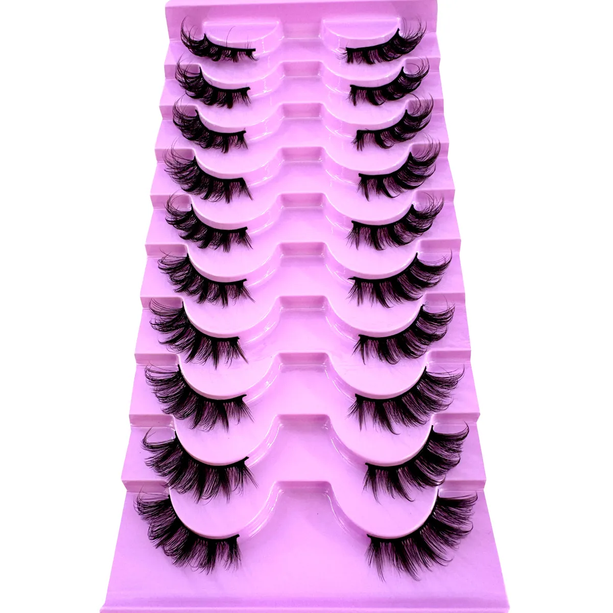 Poloviční řasy 10 párů Poloviční řasy Měkké přírodní řasy pro kočičí oči Makeup Tool Prodlužování umělých řas Fluffy Faux Cils — image 5