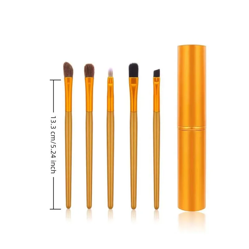 5pcs eyeliner Brush With Storage Tube Eye Makeup Brushes Set Soft Eyeshadow Brush Smudging Brush — image 6