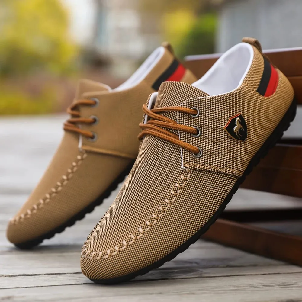 Men's Breathable Fabric Casual Loafers Soft-Soled Comfortable Lace-Up Low-Top Shoes Versatile for Daily Commuting and Light Business Wear Lightweight Wear-Resistant Non-Stuffy on the Feet Comfortable for Long Wear Suitable for Multiple Occa — image 3
