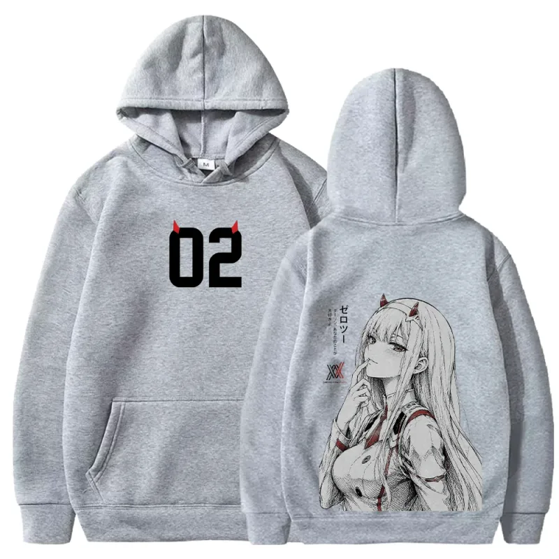 in the FRANXX Harajuku Anime Zero Two Hoodies Streetwear Men Women Clothing Long Sleeve Oversized Fleece Hooded Pullover — image 3