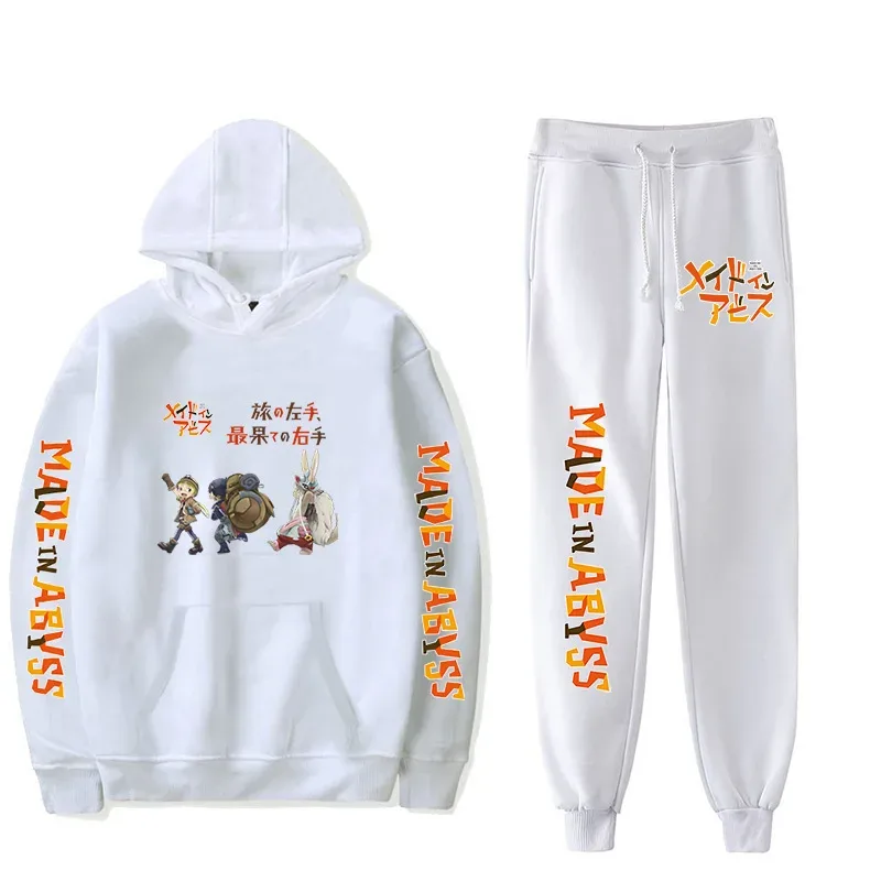 Harajuku Comfortable Made in abyss Print Sweatshirt Sweatpants Suit Men/Women Hoodies+ Trousers Suit Cute 2 Piece Set Clothes — image 58