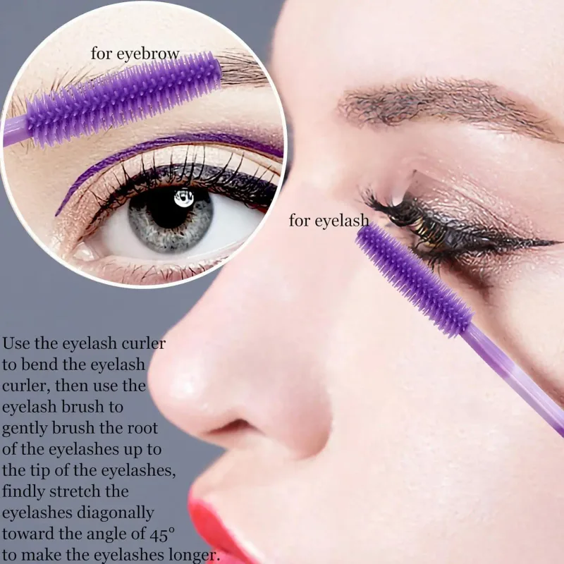 100PCS Eyelash Brush One-Off Disposable Eyelash Mascara Brushes Mascara Wands Disposable Lip Applicators liner Brushes Women