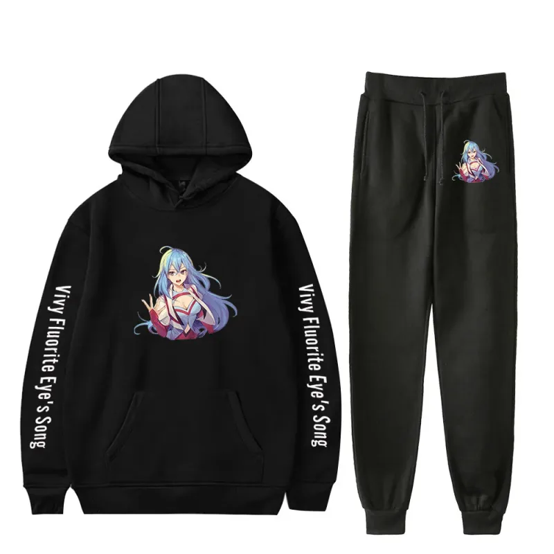 Harajuku Comfortable Vivy Fluorite Eye's Song Print Sweatshirt Sweatpants Hoodies+ Trousers Suit Boys/Girls 2 Piece Set Clothes — image 18