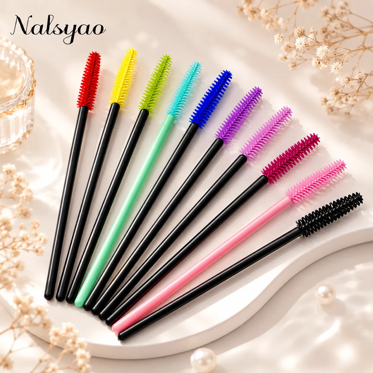 50 Pcs Disposable Silicone Mascara Stick Applicator Eyelash Extension Makeup Tools Eye Eyelashes Brushes Lash Makeup Brush — image 4