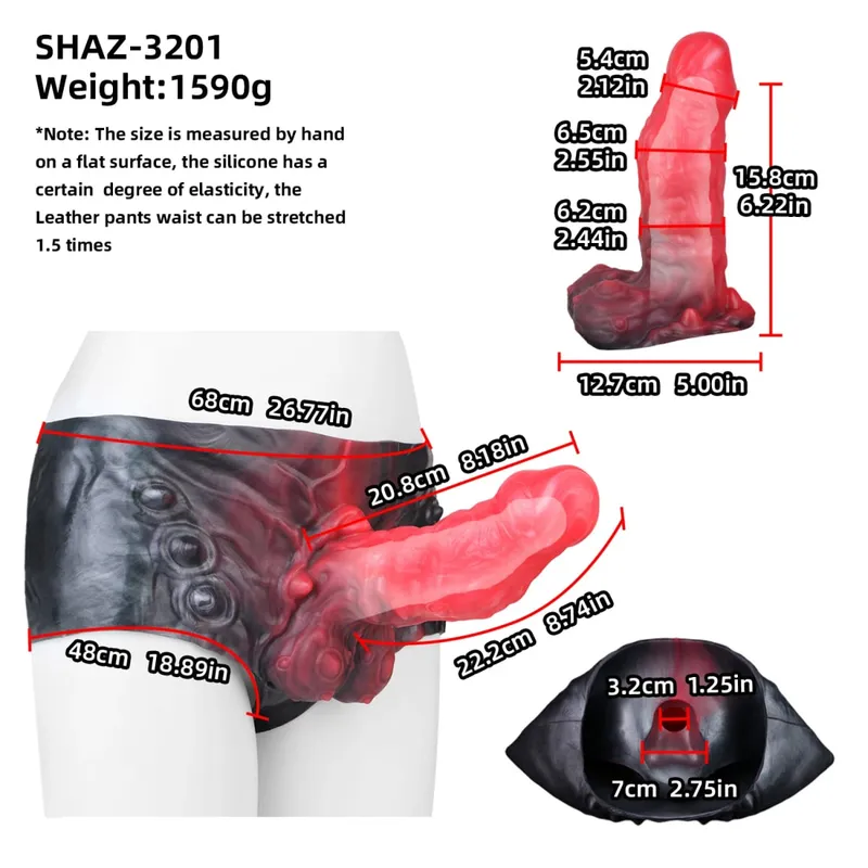 Strap On Long Horse Dildo Sheath Silicone Harness Dildo Panties Wearable Penis Sleeve Adult Sex Toy for Men Reusable Condom — image 13
