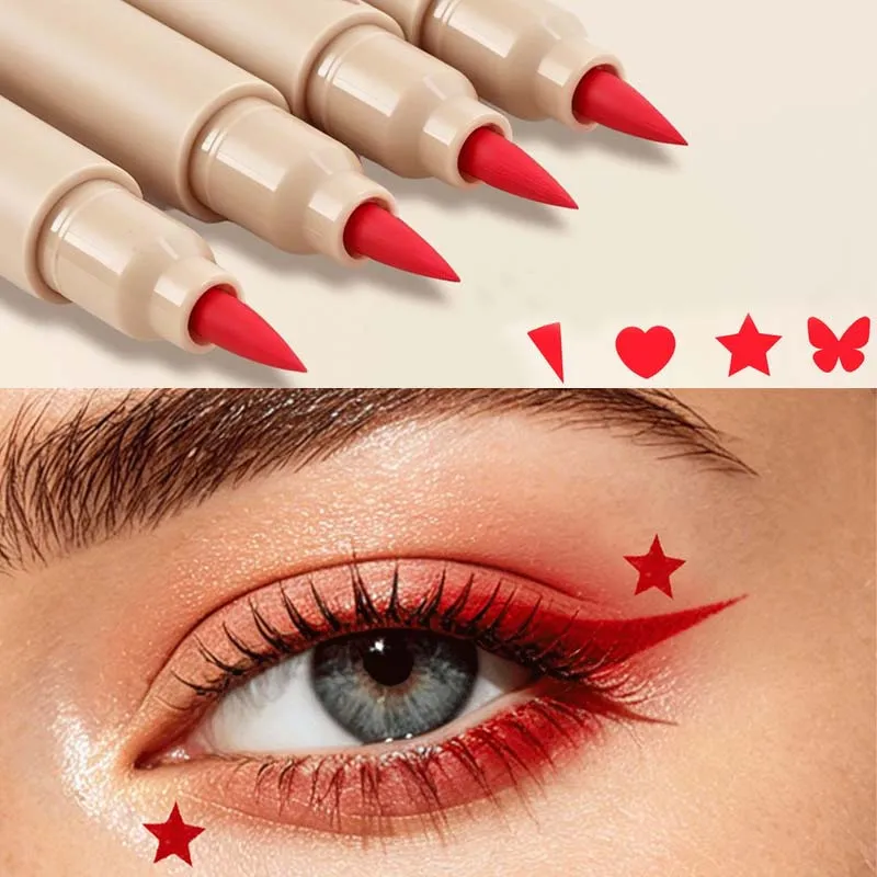 Eyeliner 2 w 1 z podwójną końcówką szybkoschnący wodoodporny i odporny na pot niełatwy do rozmazania kolorowy eyeliner do makijażu oczu