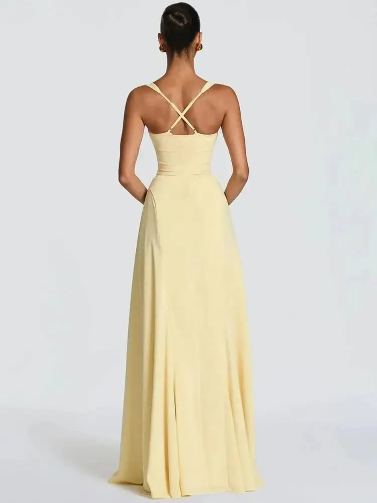 Mozision Off-shoulder Backless Sexy Maxi Dress Women Elegant Spaghetti Strap Sleeveless Bodycon Club Party Evening Dress Fashion — image 3