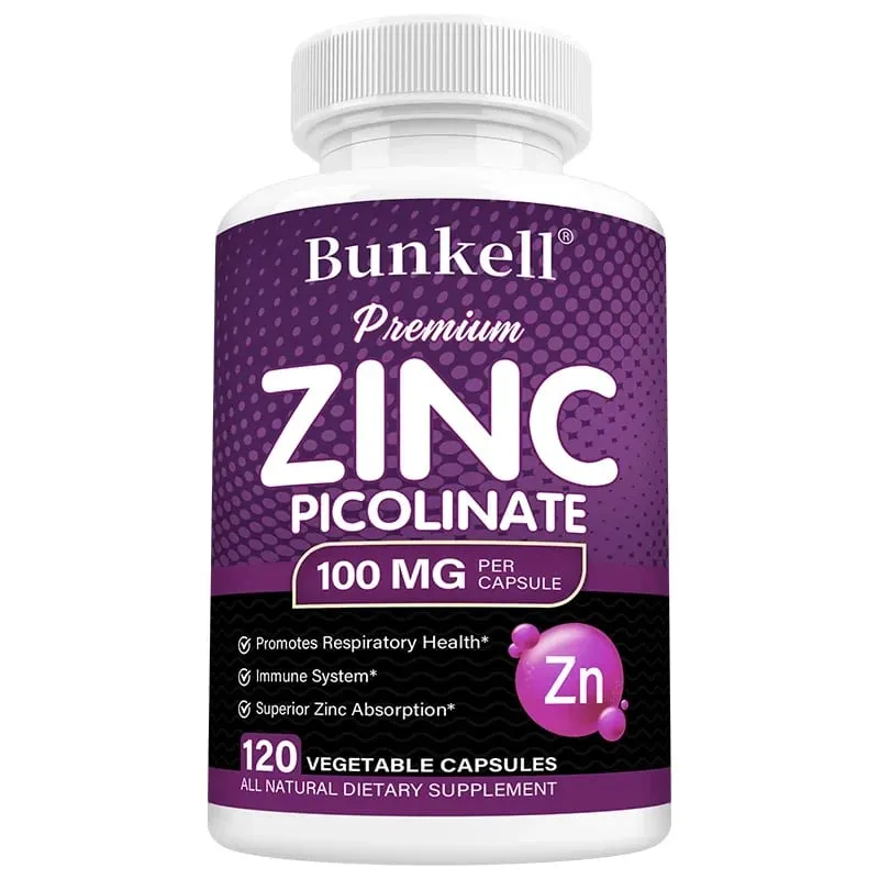 Premium Zinc Picolinate 100mg High Absorption Immune Support Respiratory Health Energy Production & Sleep Supplement