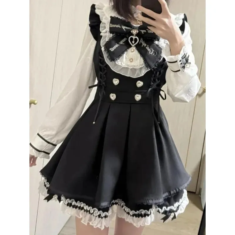 Japanese Style Lolita 2 Piece Set Y2k Mini Skirt Woman Harajuku Sweet Kawaii Print Dress Tops Korean Fashion Elegant Dress — image 11
