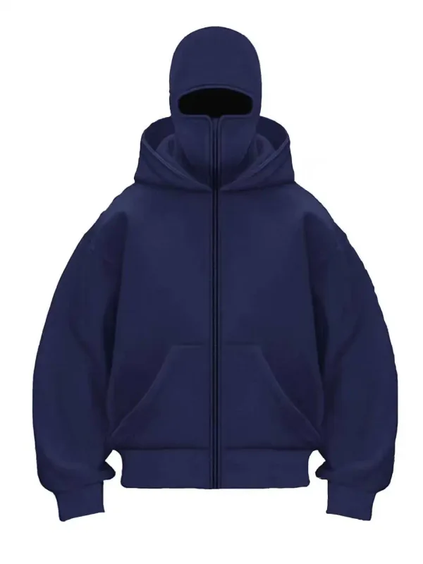2025 Autumn Men Balaclava Y2K Gothic Harajuku Winter New Item Double Hooded Sweatshirt Men's Hooded Mask Zipper Sportswear Women — image 9