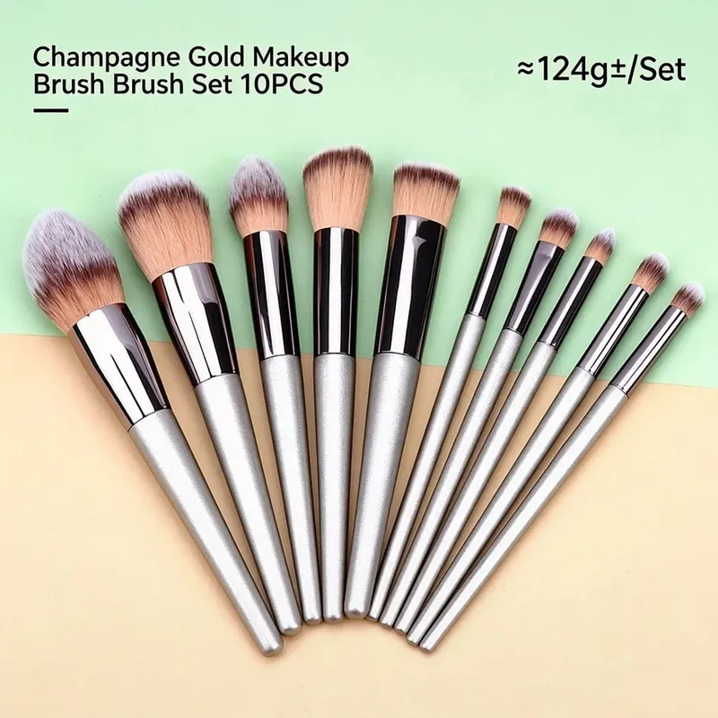 4/10/14/20PCS Champagne Gold Makeup Brush Set Foundation Powder Eyeshadow Blush Eyebrow Lip Brushes — image 7