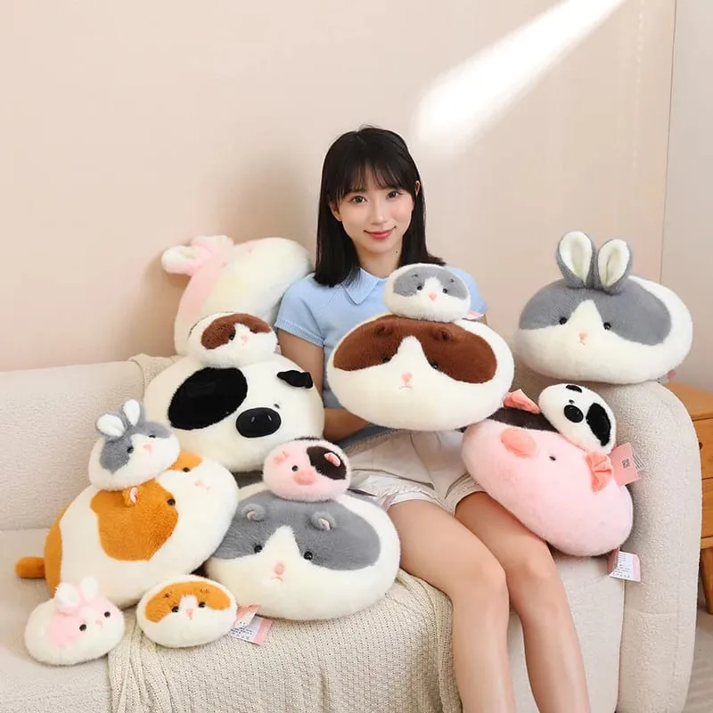 40cm Fluffy Animal Plush Pillow Hamster Rabbit Cow Pig Decompression Sofa Cushion Photography Prop Holiday Present — image 3