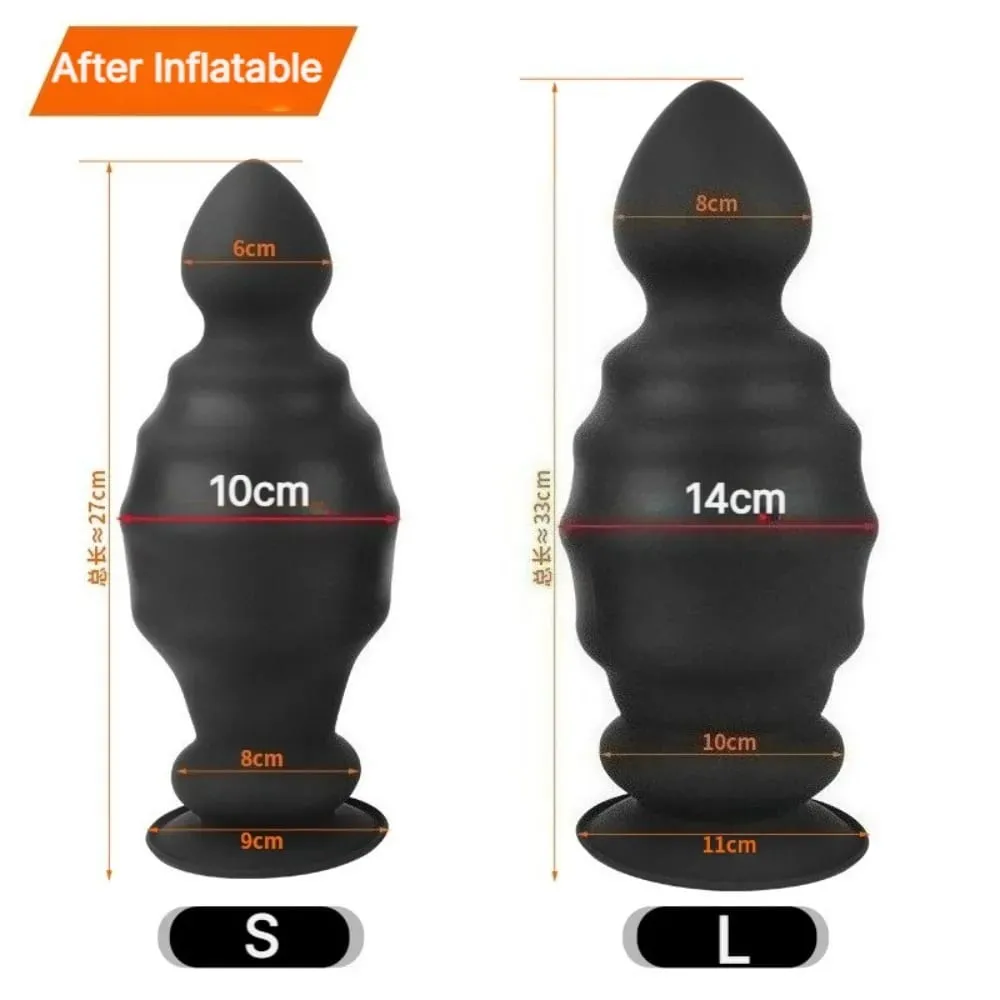 Huge Inflatable Anal Plug with Suction Cup Silicone Big Butt Plug Anus Expansion Stimulator Prostate Massage Anal Sex Toys — image 2