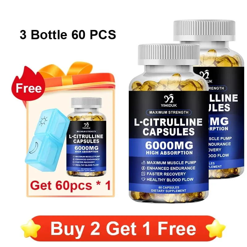 Pure L-Citrulline Capsules Support Circulation Energy Vitality Extend Workout Workout Endurance & Exercise Muscle Recovery — image 4