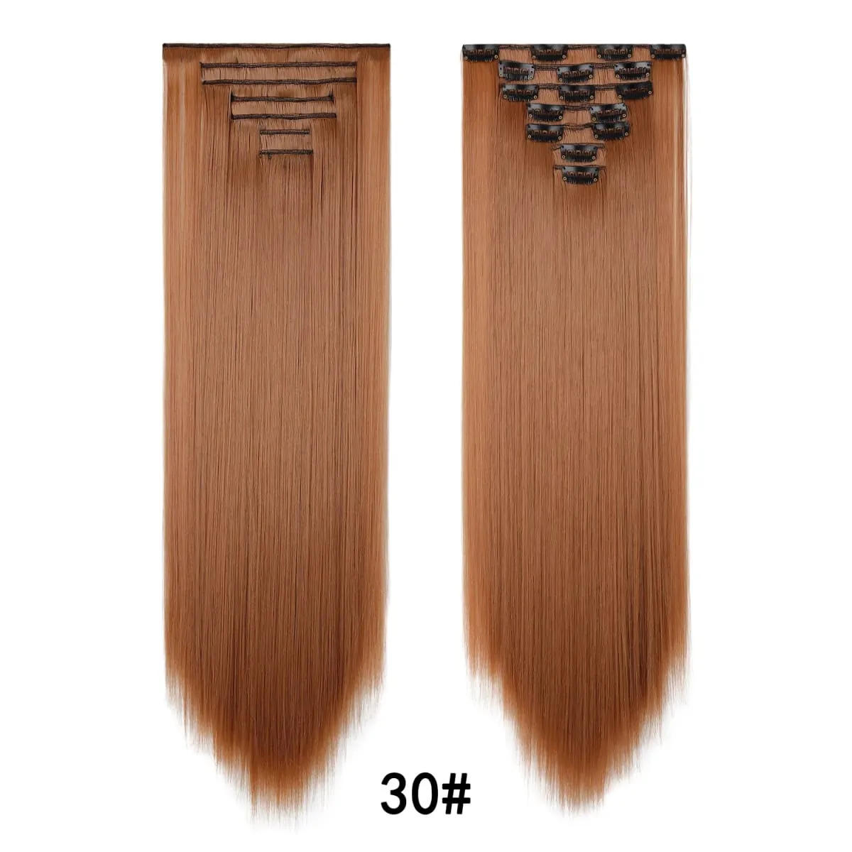 24 Inch Clip-in Hair Extensions 7 Pcs Long Straight Synthetic Hair Extensions Invisible Clip-ins Hairpieces for Women Daily — image 19