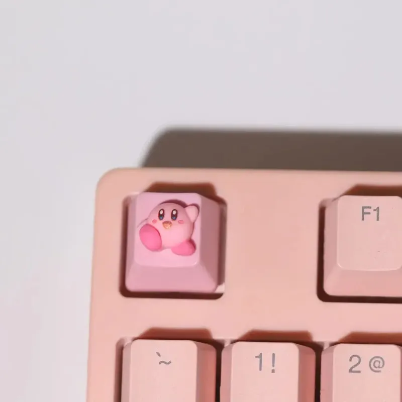Kirby Keycaps Keyboard for Mechanical Cute Key Cap Suit Button Personalized Keycaps DIY Key Cap Anime Cartoon Pink 3D Keycaps — image 8