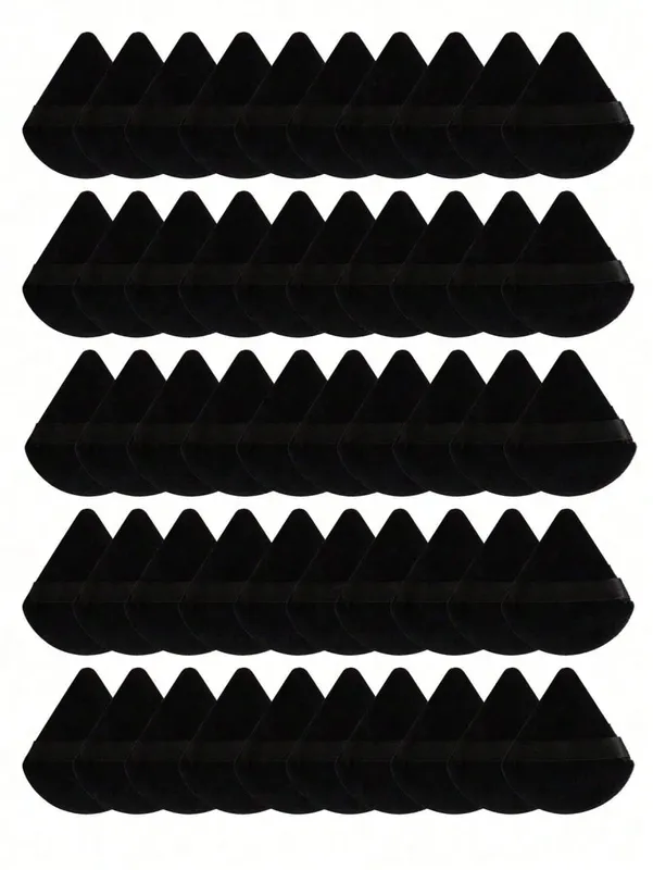 50/40/30/20/10/5 Triangular Velvet Puffs Reusable Puffs Face and Eye Makeup Puffs Foundation Make-up Powder Makeup Tools — image 1