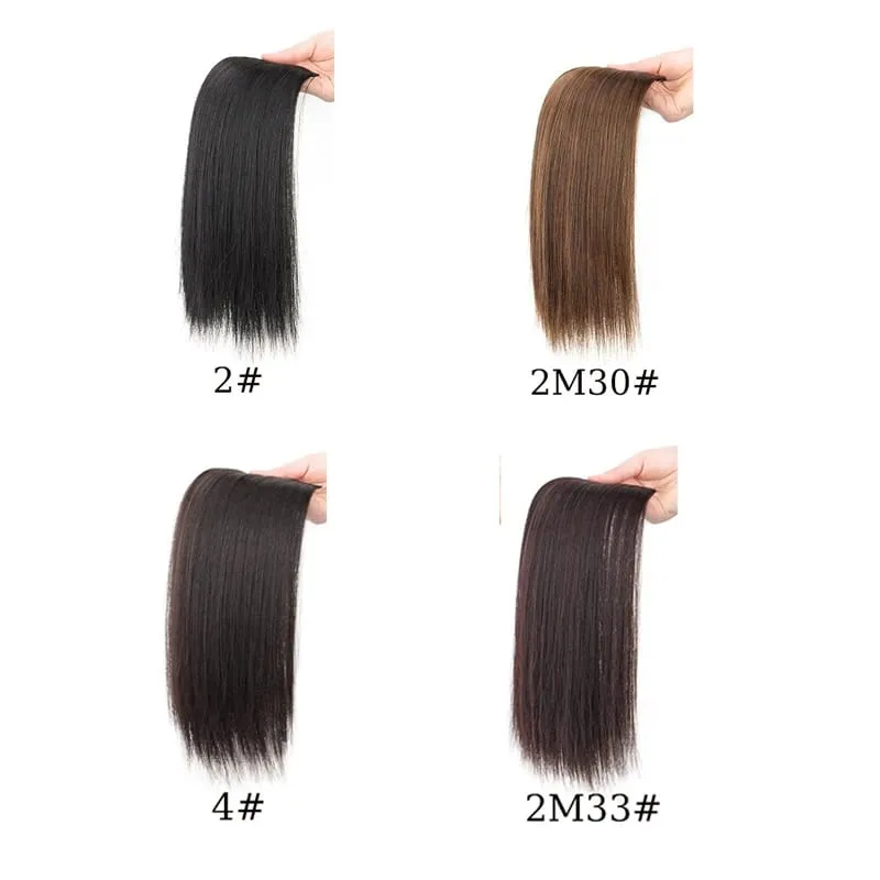 30cm Synthetic Short Straight Pad Invisible Hair Extension Lining of Hair Top Side Cover Hairpiece for Women — image 3
