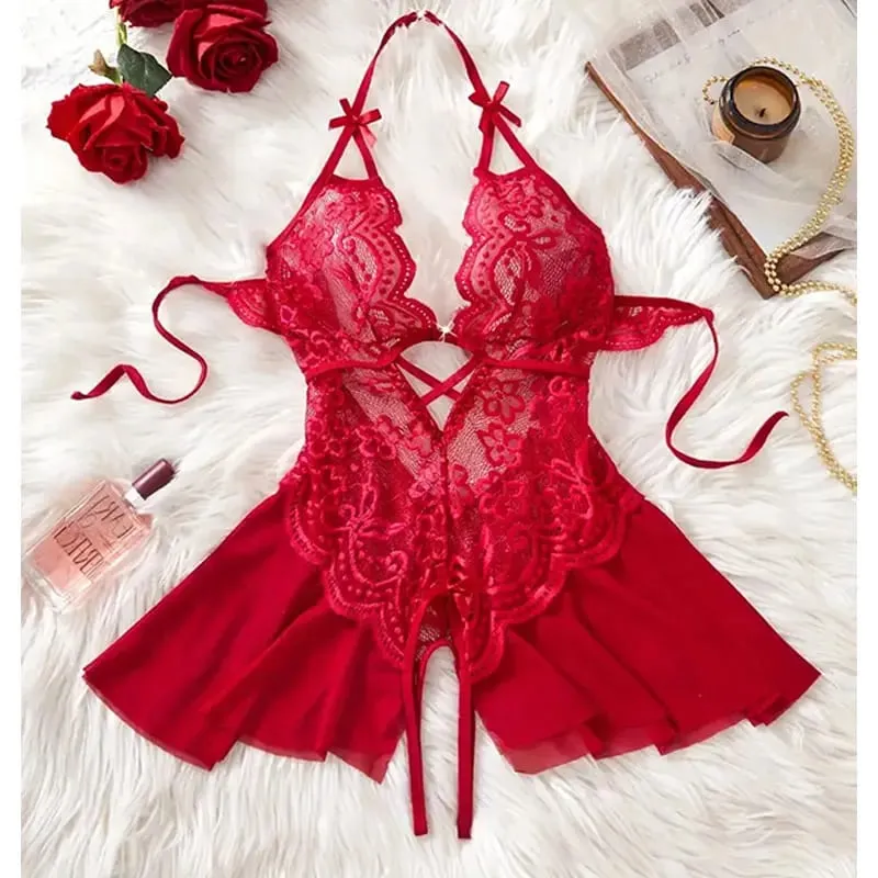 Halter-neck Sexy Bra With Adjustable Straps Open-Back One-Piece Underwear Best-Selling Erotic Lingerie For Women Intimacy Set