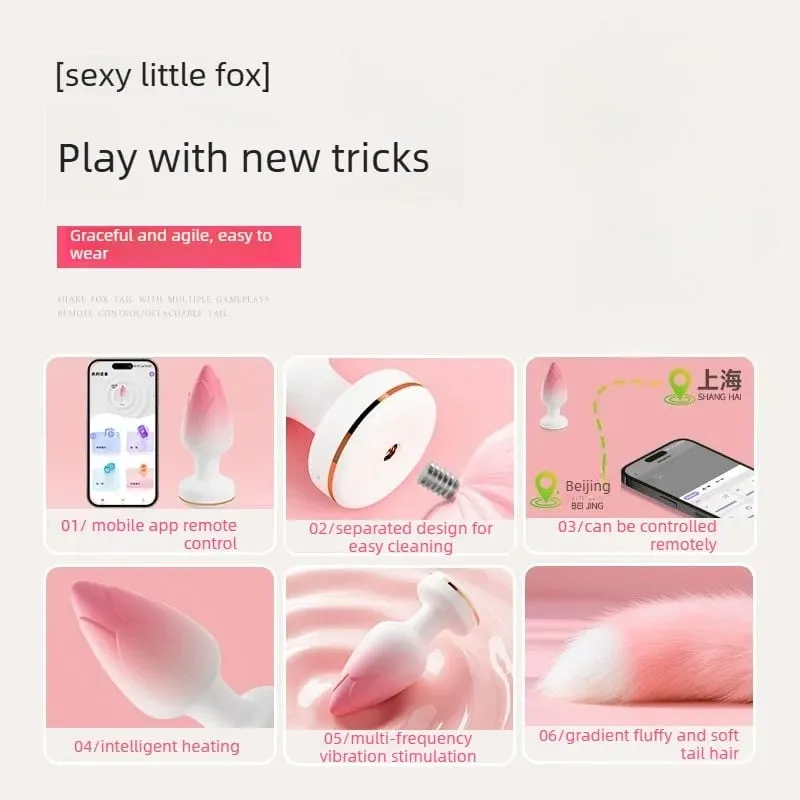 Super Fluffy Soft Fox Tail Anal Plug APP&Wireless Remote Heating Strong Vibration Silicone Adult Sex Toys for Women&Unisex 18+ — image 4