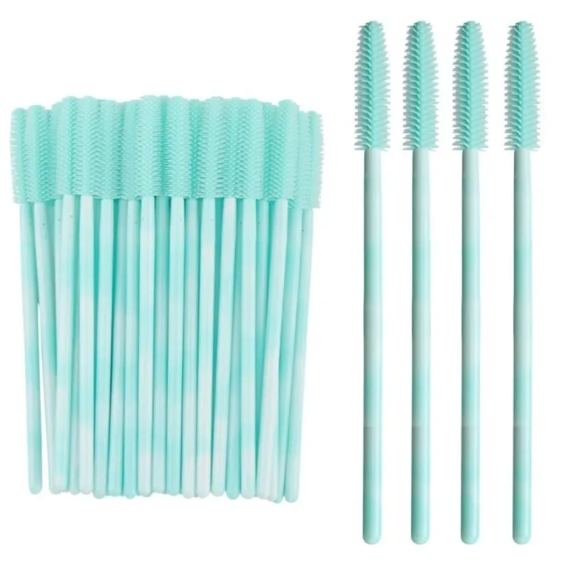 50Pcs Disposable Eyelash Brushes Silicone Makeup Tools Mascara Wand Applicator Rainbow Color Microbrush Eyebrow Comb Girl — image 14