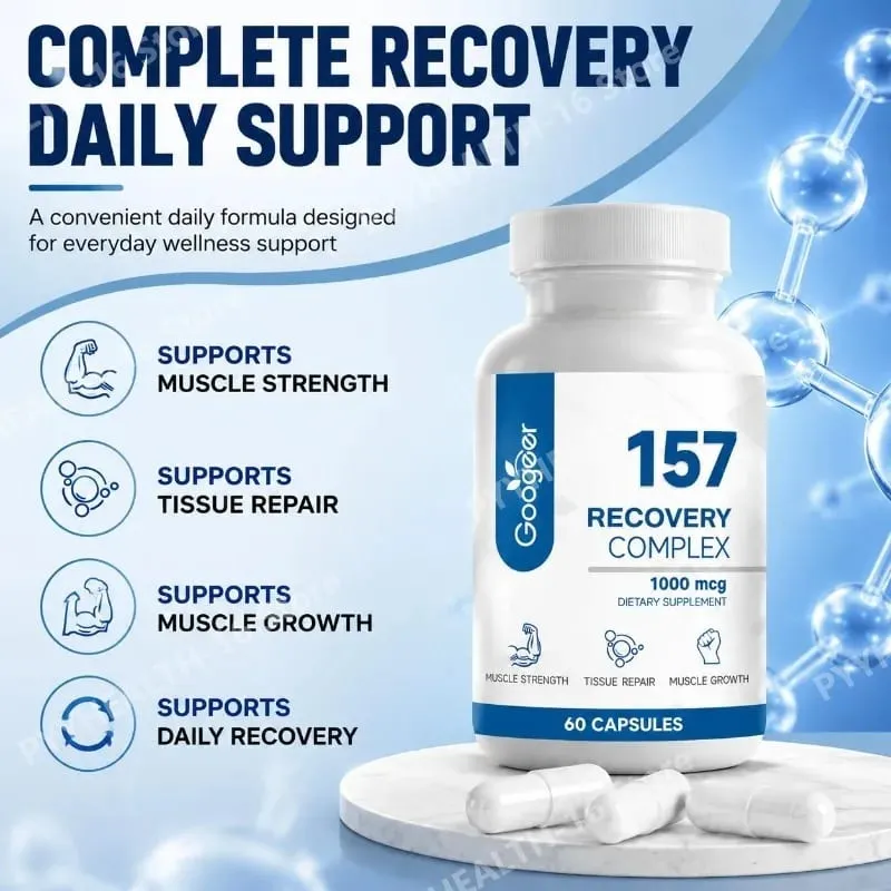 157 Recovery Complex Capsules with L-Valine and L-Glutamine for Recovery Support Muscle Growth Amino Blend 1000 Mcg 60 Capsules — image 4
