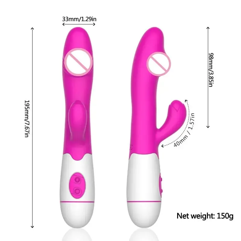 30 ความเร็วชาร์จมือถือซิลิโคนผู้ใหญ่ Clit Clitoral Clitoris Sex Toy G Spot Dual มอเตอร์กระต่าย Vibrator สำหรับผู้หญิงหญิง — image 2