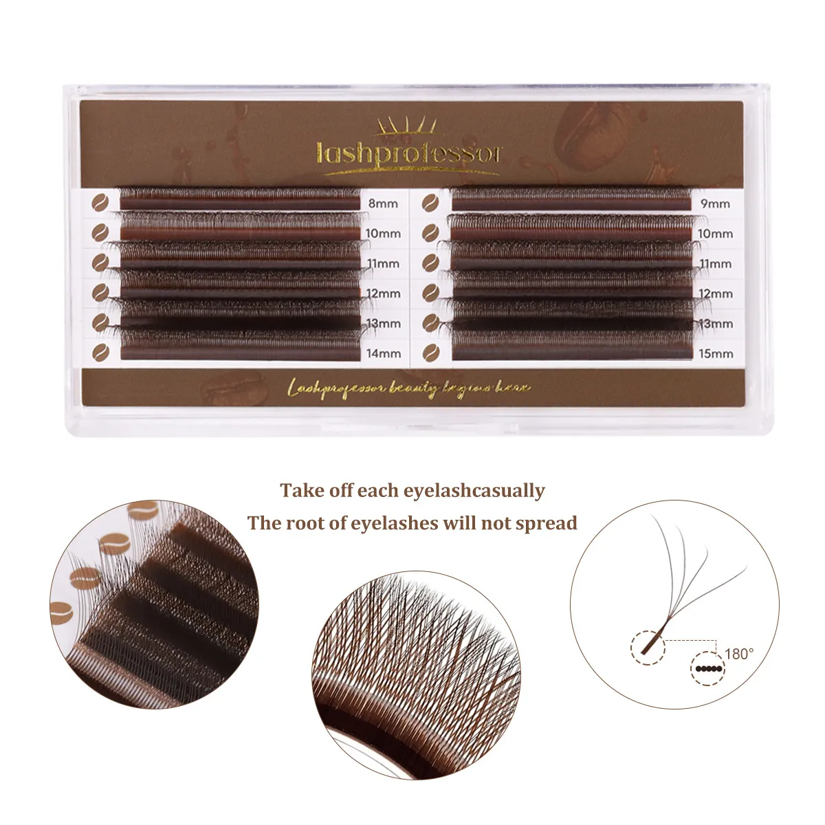 NEW Brown W Shaped Lashes 3D Fairy Clover Lashes Premade Bloom Fans 3D 5D Eyelash Extension Dark Brown 4DW Lashes — image 3