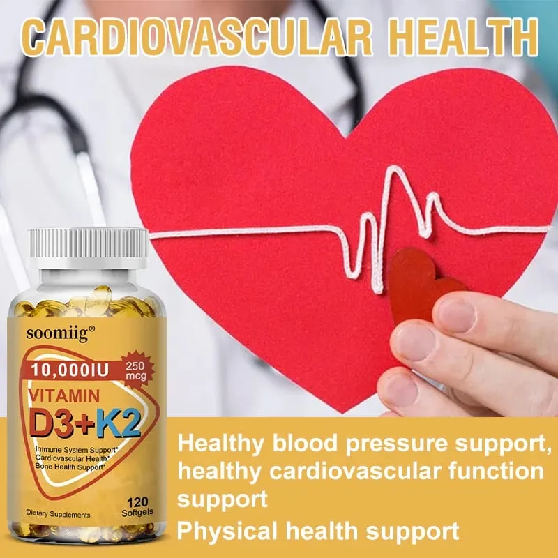 Vitamin D3 K2 Softgel Capsule Supplement Support Joint Bone and Immune Health Strong Bones & Healthy for Men Women — image 6
