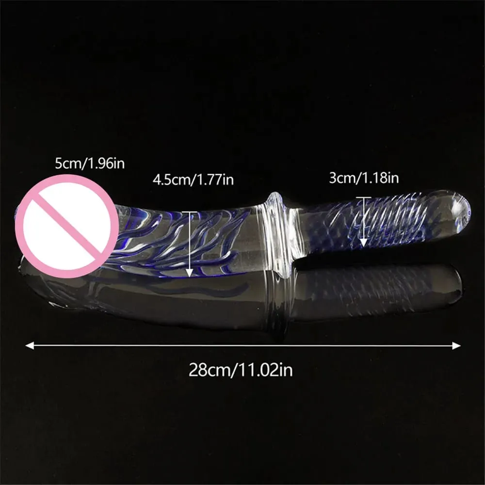 Large Crystal Glass Dildo Big Anal Plug Sex Toy For Women Vagina Massage For Famale Masturbation Penis G-spot Clitoris Men Adult — image 3