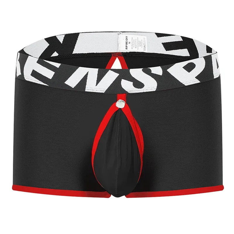 Mens Sexy Boxer Underwear Open Back Underpants Removable U Convex Pouch Panties Middle Waist Knickers — image 13