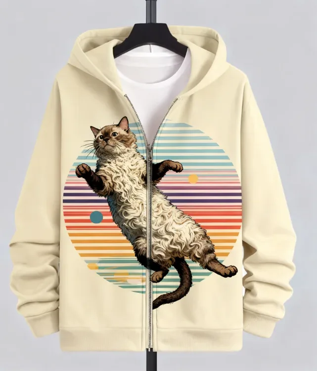 Hot Animal Cat Sweatshirt Zipper Hoodies 3D Printing Man Tracksuit Zipper Long Sleeve Fashion Hoodie Men's Y2K Clothing — image 12