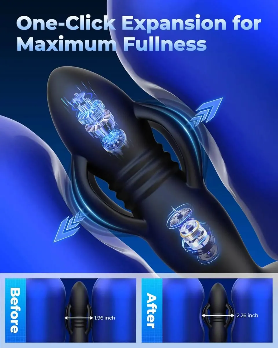 3 in 1 Telescopic Expanding Anal Vibrator Butt Plug Prostate Massager App Control Anal Plug Vibrator Stimulator Sex Toy for Men