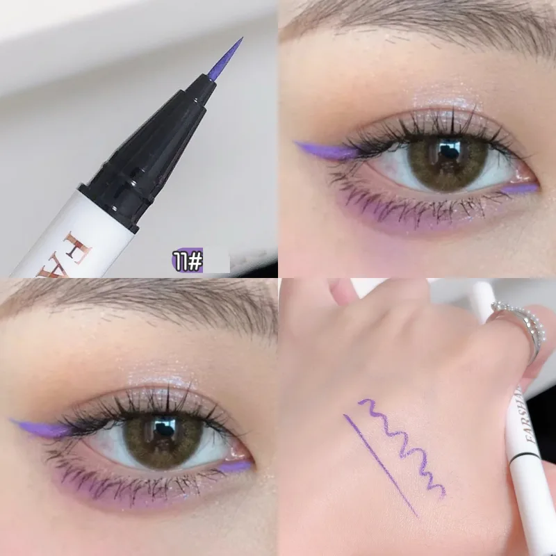 12 kolorów wodoodporny eyeliner w pisaku bardzo cienka końcówka eyeliner w płynie długotrwały eyeliner szybkoschnący kolorowy makijaż na cosplay — image 18