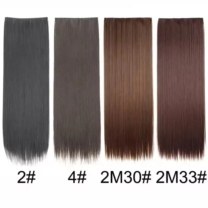 32 Inch Synthetic No Clips Invisible Wire Hair Extension Artificial Natural Fake False Long Straight Hairpiece Blonde For Women — image 4