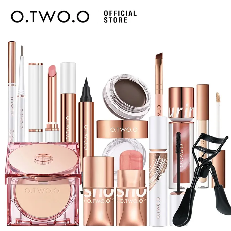 O.TWO.O Set completo di trucco 10 pezzi Kit di cosmetici Mascara Eyeliner Fondotinta BB Cream Cuscino d'aria Correttore Rossetto Trucco per le donne — image 8