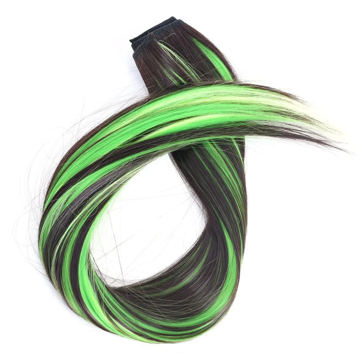 Jeedou Clip-in Hair Extension 5Clips One Piece Straight Synthetic Hairpiece Blue Brown Green Red Highlighted Piano Color — image 4