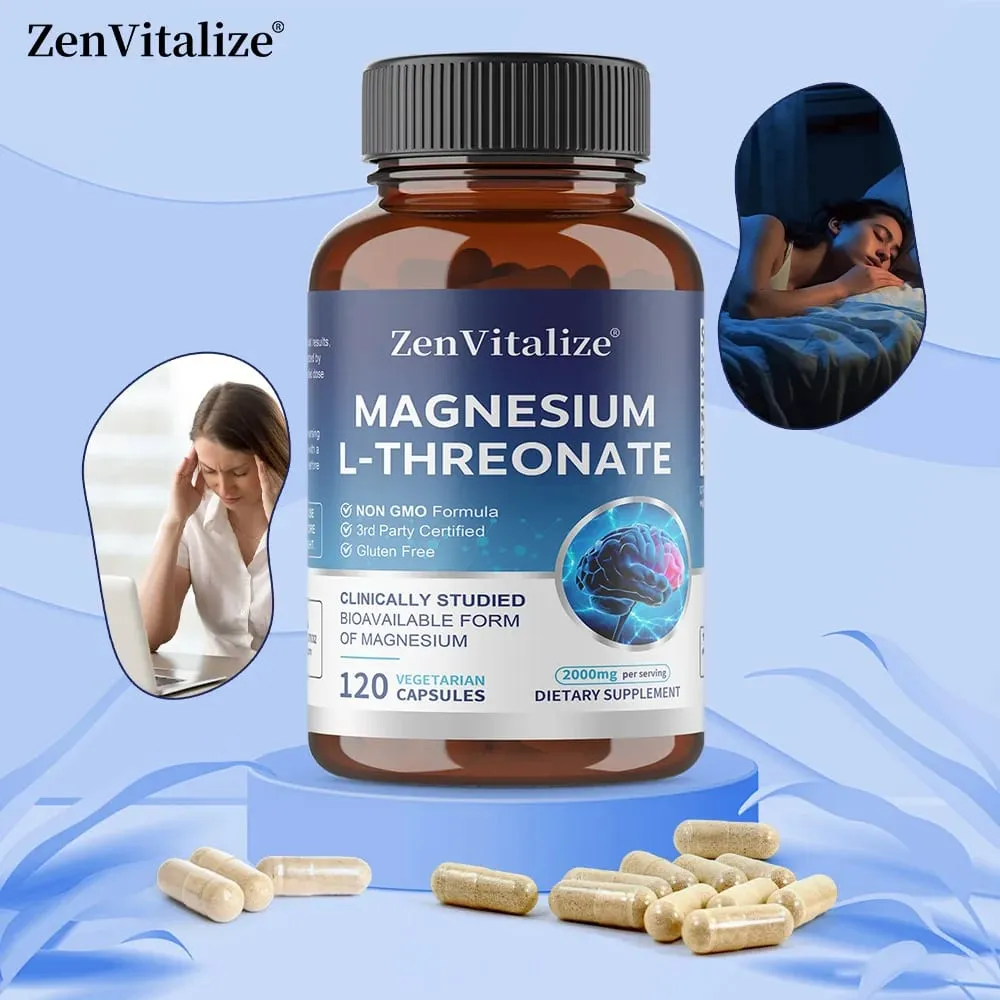 Magnesium L-Threonate Capsules Brain Focus Memory Nerve Health Muscle Strength Sleep Quality & Stress Relief Support — image 1