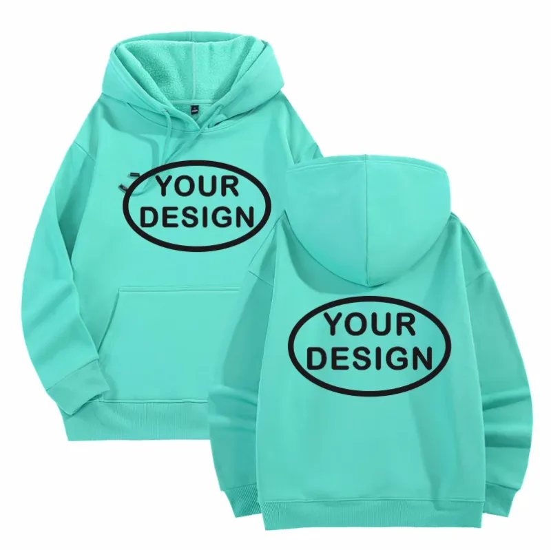 Hoodies Lelaki Dan Wanita Bercetak Tersuai Fesyen Kasual Longgar Pullover Lengan Panjang Bersulam LOGO Baju Sukan Jalanan