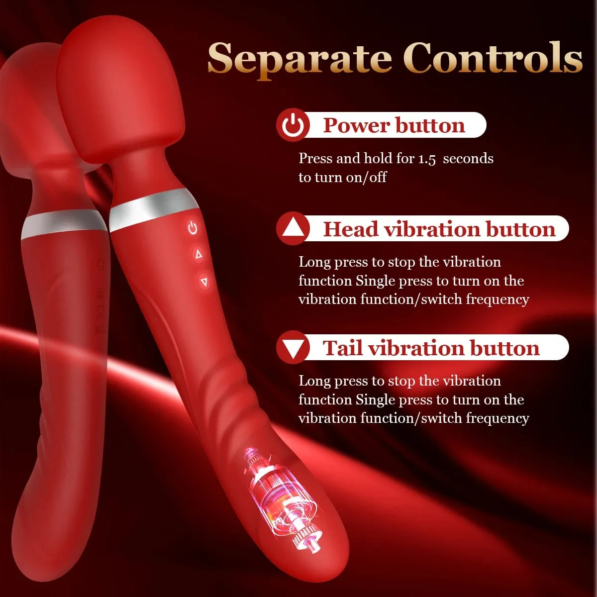 2 IN 1 Powerful AV Vibrator Dildos Wand for Women 10 Modes Clitoris Stimulator G Spot Vagina Massager Adult Sex Toys for Woman