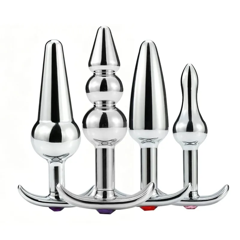 Metal Anal Beads Butt Plug Set Wearable Outerdoor Small Large Anal Plug G Spot Dildo Insert Vagina Anus Sex Toy — image 1