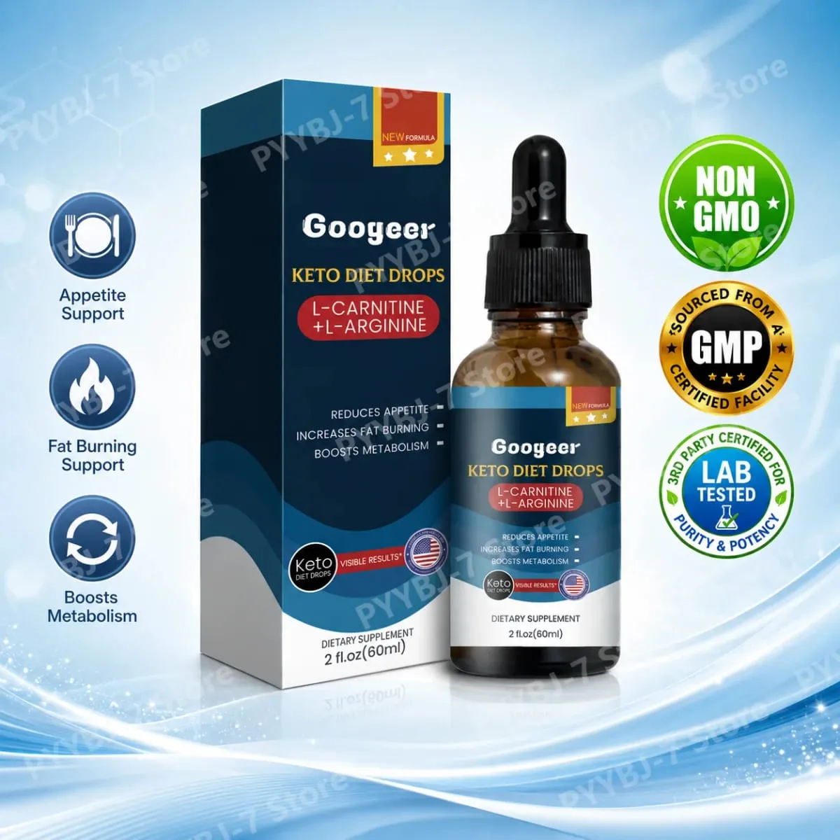 Liquid L-Carnitine Supplement Drops with L-Arginine Green Tea Liquid Supplement for Women — image 2