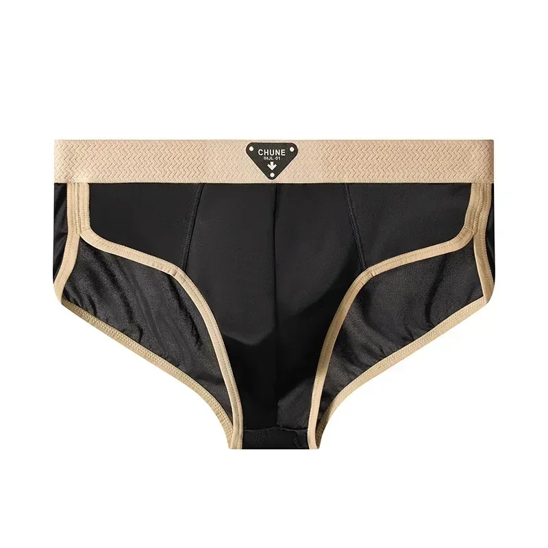 1/3PCS Men's Briefs Ice Silk Satin-like Briefs Men's Underpants Summer Breathable Quick Drying Panties Sexy U Pouch Underwear — image 6